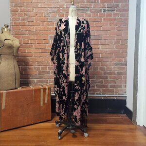 Burnout Velvet Duster with Fringe NEW